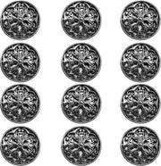 Knoppi 20 mm in metallo nero - 12 pezzi - chiodi per cucire accessori - metallo - giacca blazer uniforme - abito da uomo e donna - camicia uniforme