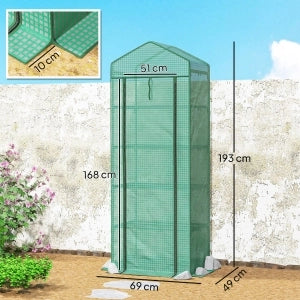 SERRA con 5 Livelli 69x49x193 cm in Plastica Verde