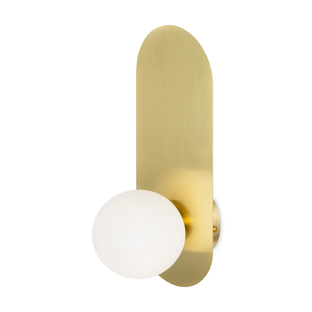 Applique ovale oro con sfera vetro bianco Bao Maytoni