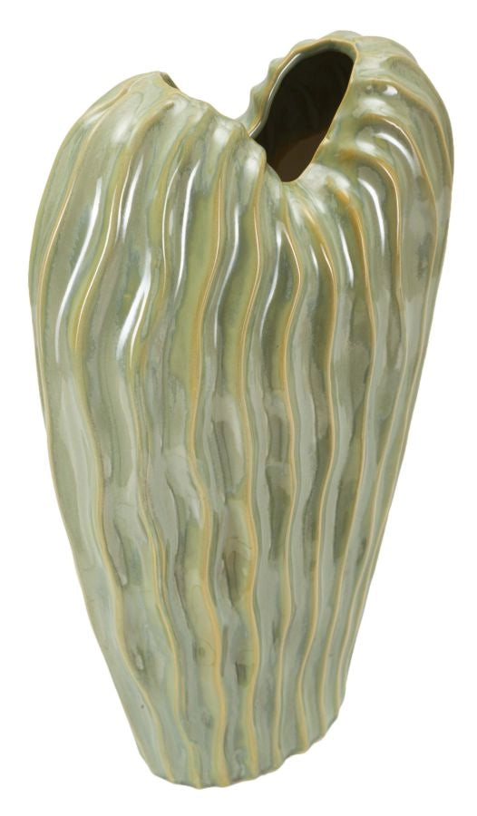 Vaso Venice 22x10x39 cm in Ceramica Verde