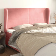 Testiera ad Orecchio-Testata con Orecchie Rosa 163x23x118/128 cm in Velluto 906663