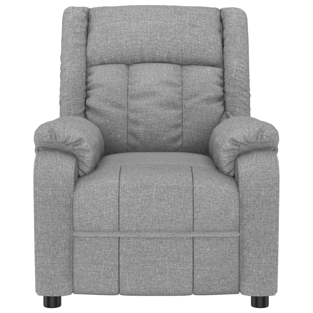 Poltrona | Sedia Relax Reclinabile in Tessuto Grigio Chiaro