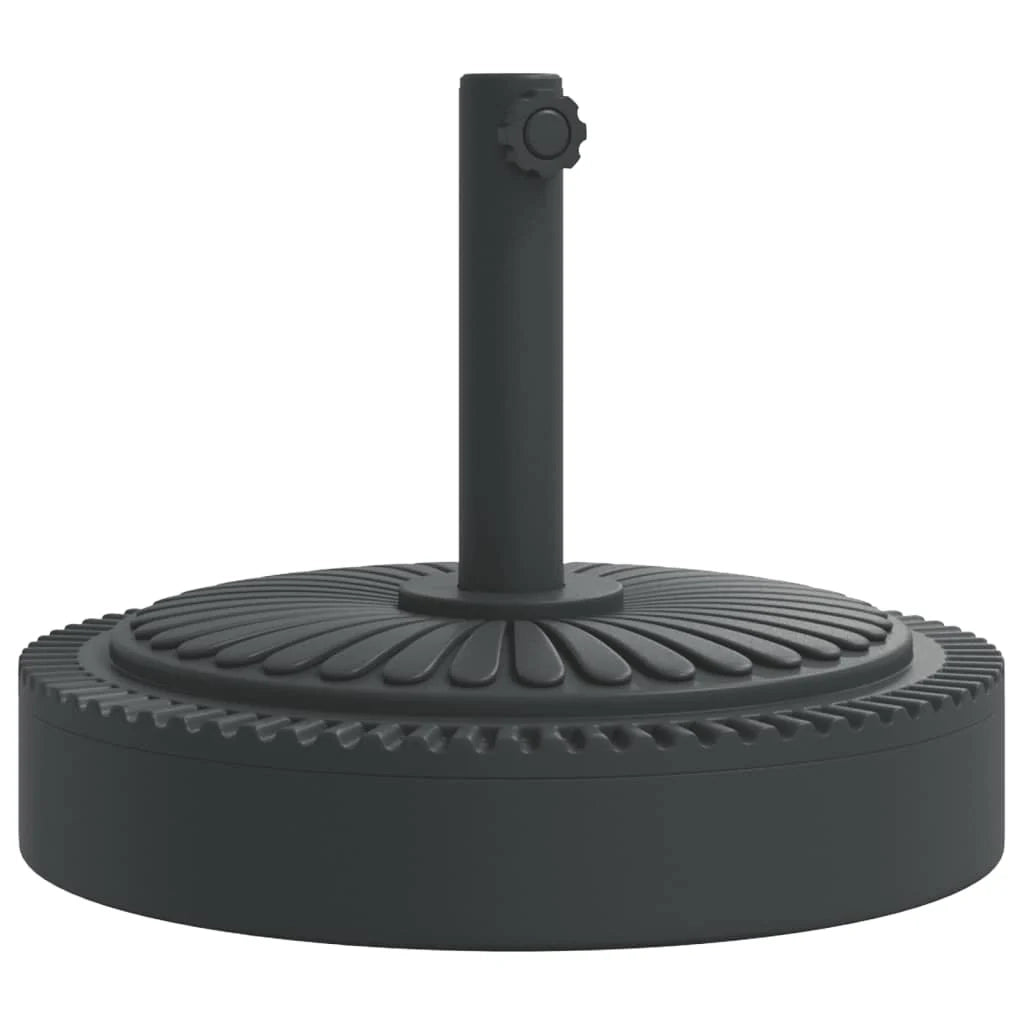 Base per ombrellone rotonda 45 x 36 cm stabile per pali da 38/48 mm con motivo a linee in PE nero 02_0056651