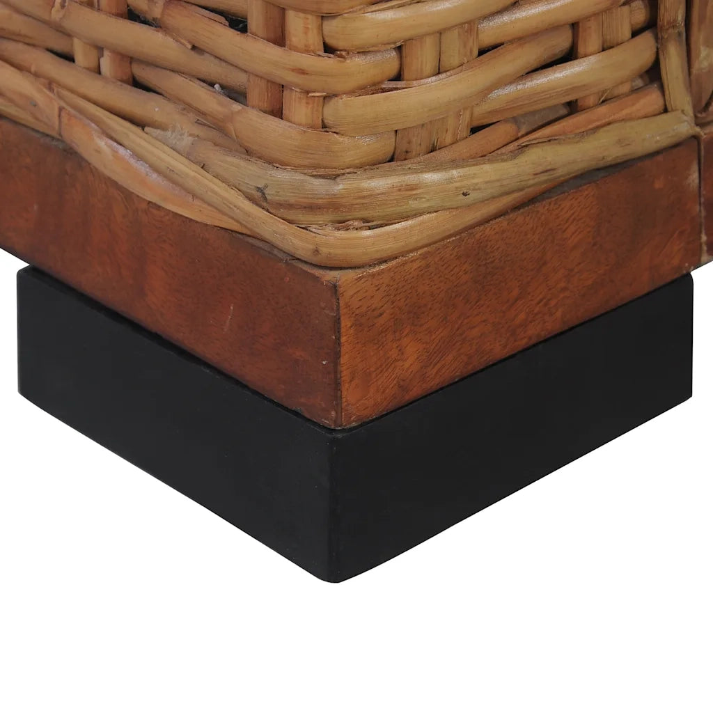 Divano a 2 Posti con Cuscini Marrone in Rattan Naturale cod mxl 6868