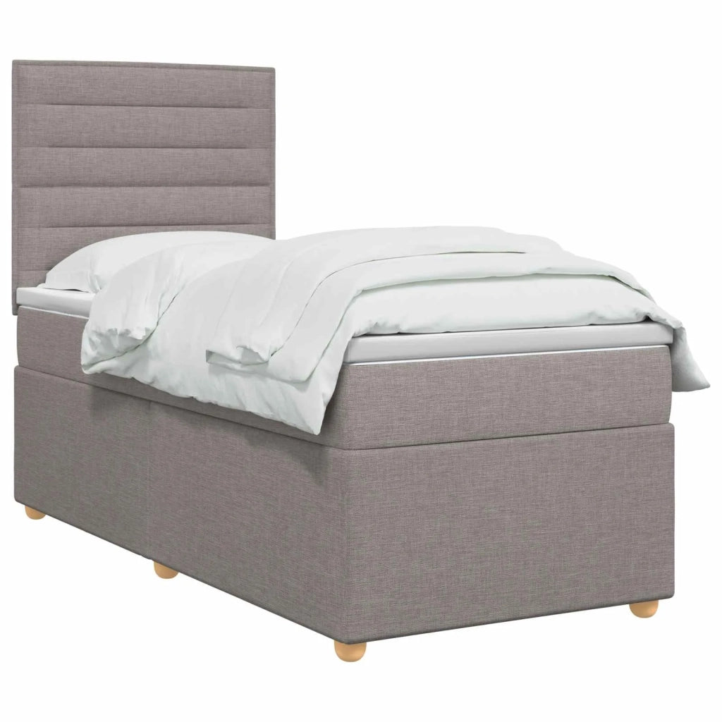 Letto box spring con materasso Tortora 80 x 200 cm Tessuto 3453750