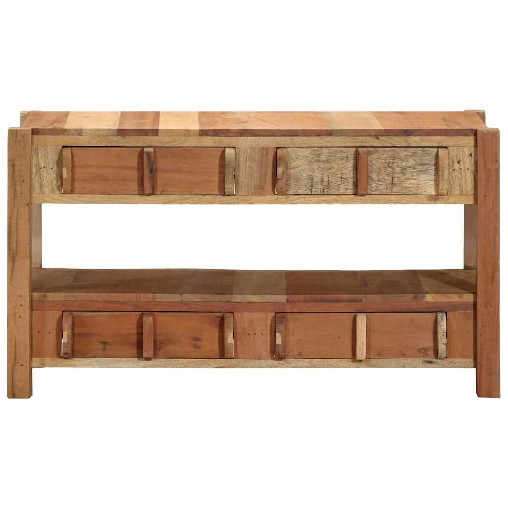 Mobile porta TV rettangolare moderno con 4 cassetti per riporre in modo pratico in soggiorno 83 x 33 x 46 cm in legno riciclato marrone 02_0057921