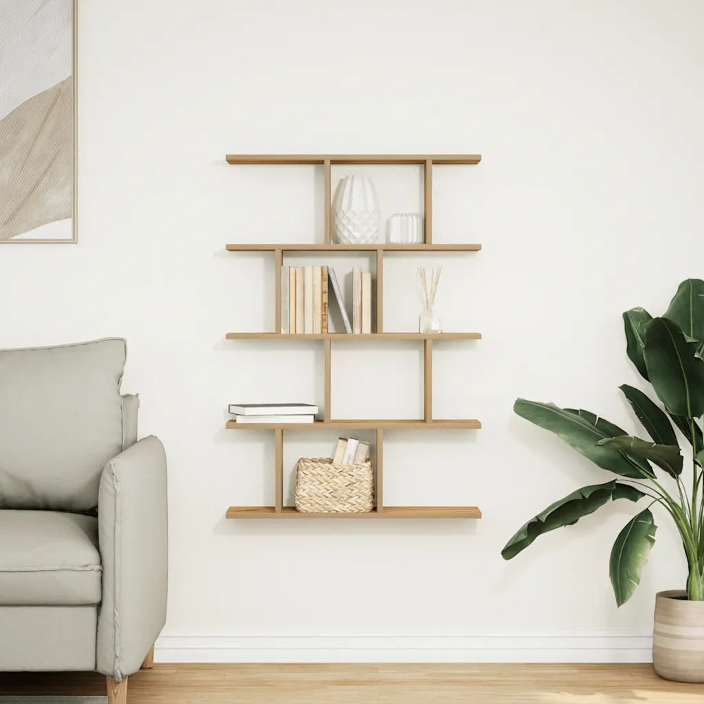 vidaXL Mensola a Muro Cubo 12 Scomparti Truciolato Rovere Artigianale