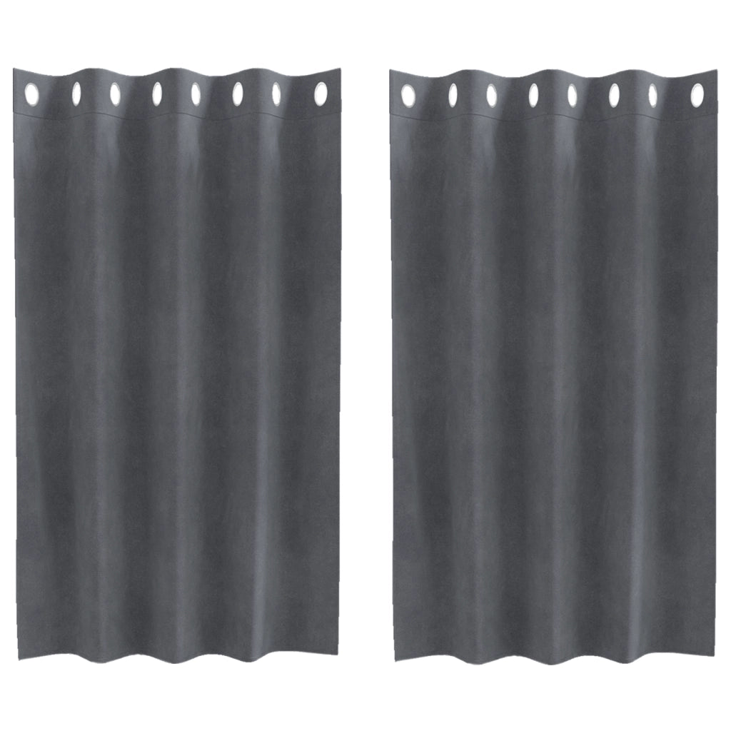 Tende Blackout  con occhielli 2 pezzi in velluto grigio chiaro super