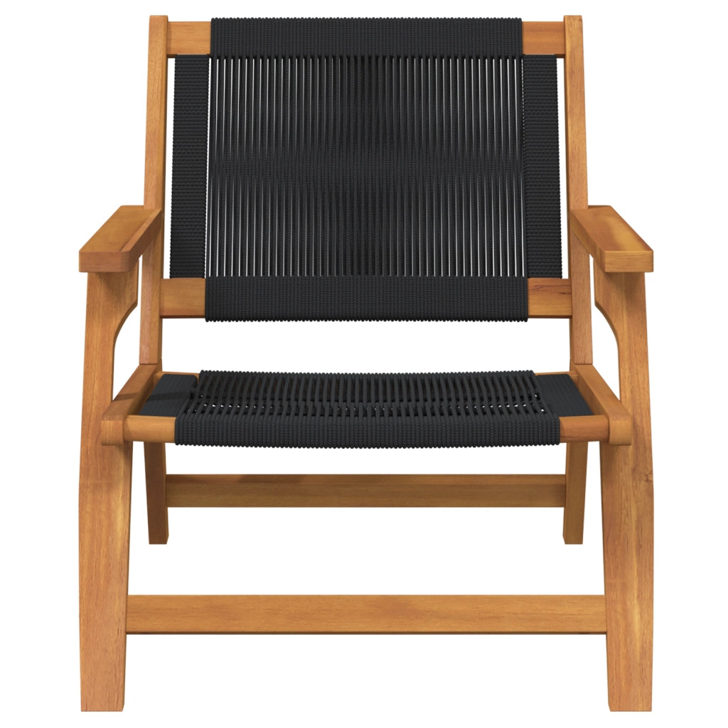 Set di sedie da giardino 2 pcs nere 67x77x73 cm legno massello di acacia