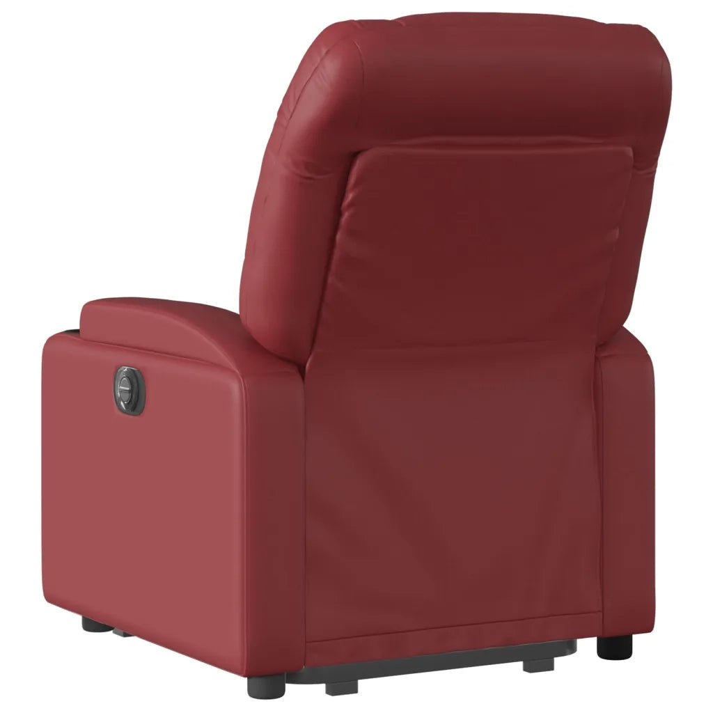 Poltrona | Sedia Relax Alzapersona Reclinabile Rosso Vino in Similpelle