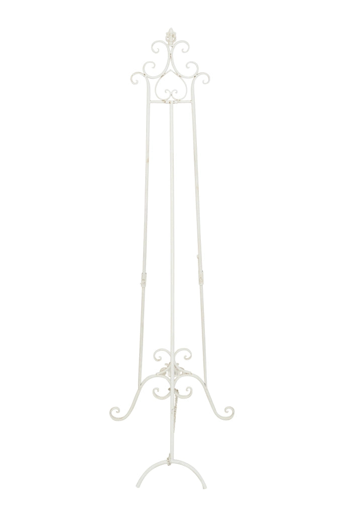 Biscottini Portaquadro in ferro battuto finitura bianca anticata L53xPR96xH150 cm Elegante