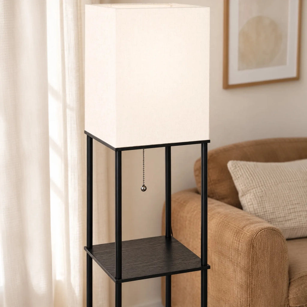 Lampada Da Terra Jnh050-1f White Con Ripiani
