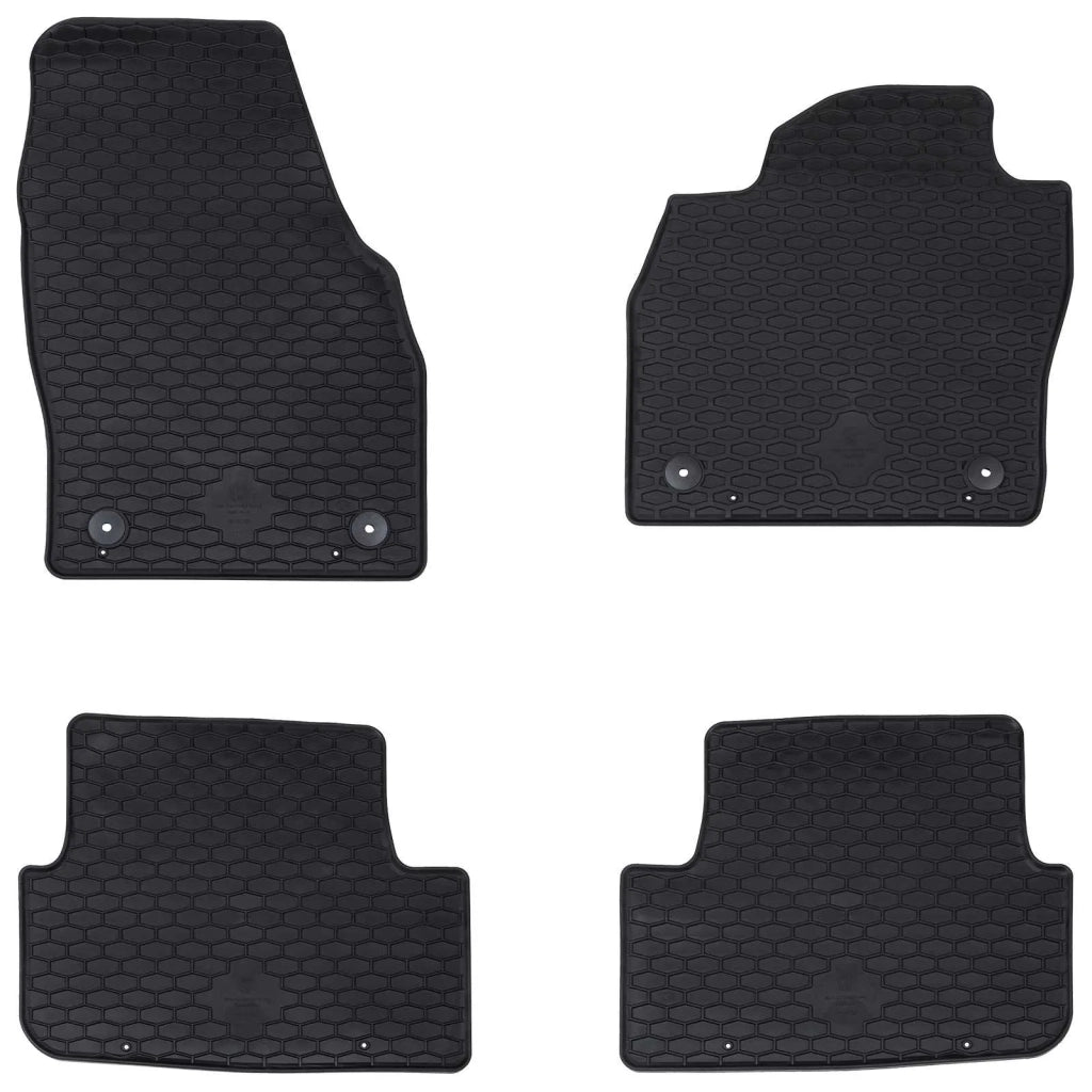 Tappetino per Auto 4 pz Nero Gomma CFW1074398