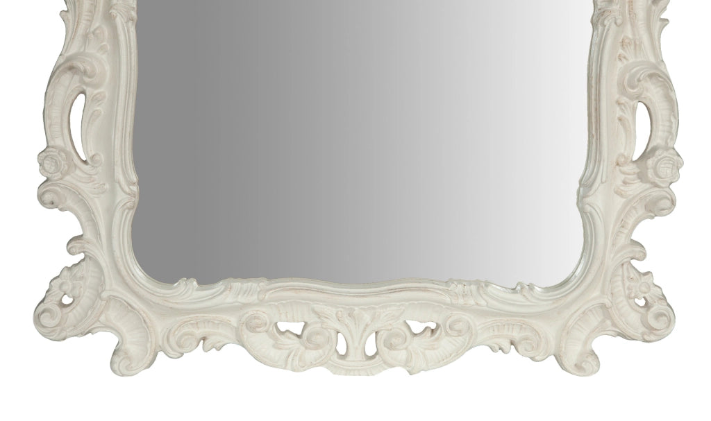 Biscottini SPECCHIERA DA PARETE IN LEGNO FINITURA BIANCA ANTICATA MADE IN ITALY realizzata