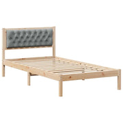 Letto singolo | Letto per adulti | Struttura del letto Grigio chiaro 100 x 200 cm Pino massello