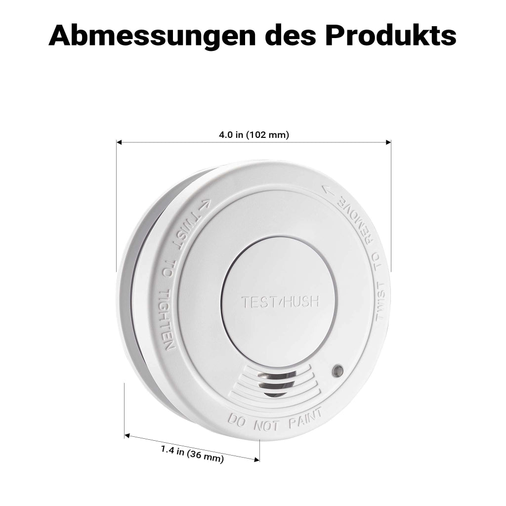 Set 5x Rilevatore di fumo con batteria da 9 V, allarme antincendio con funzione HUSH, sensore antifumo fotoelettrico affidabile con potenza sonora di 85 dB