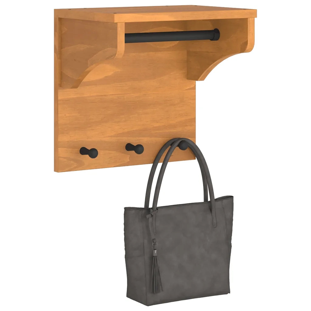 Appendiabiti da Parete SANDNES 43x30x42 cm in Legno di Pino