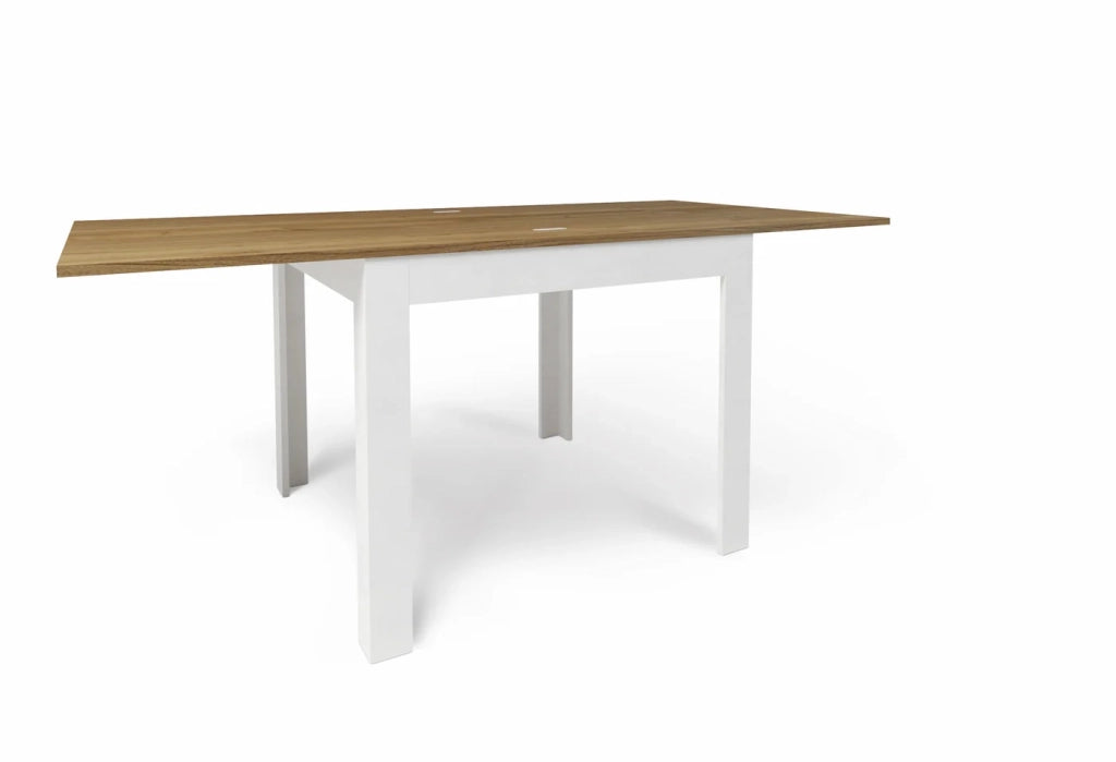 Tavolo Quadrato / Rettangolare Pieghevole Allungabile 90+90cm noce stelvio e bianco ossido