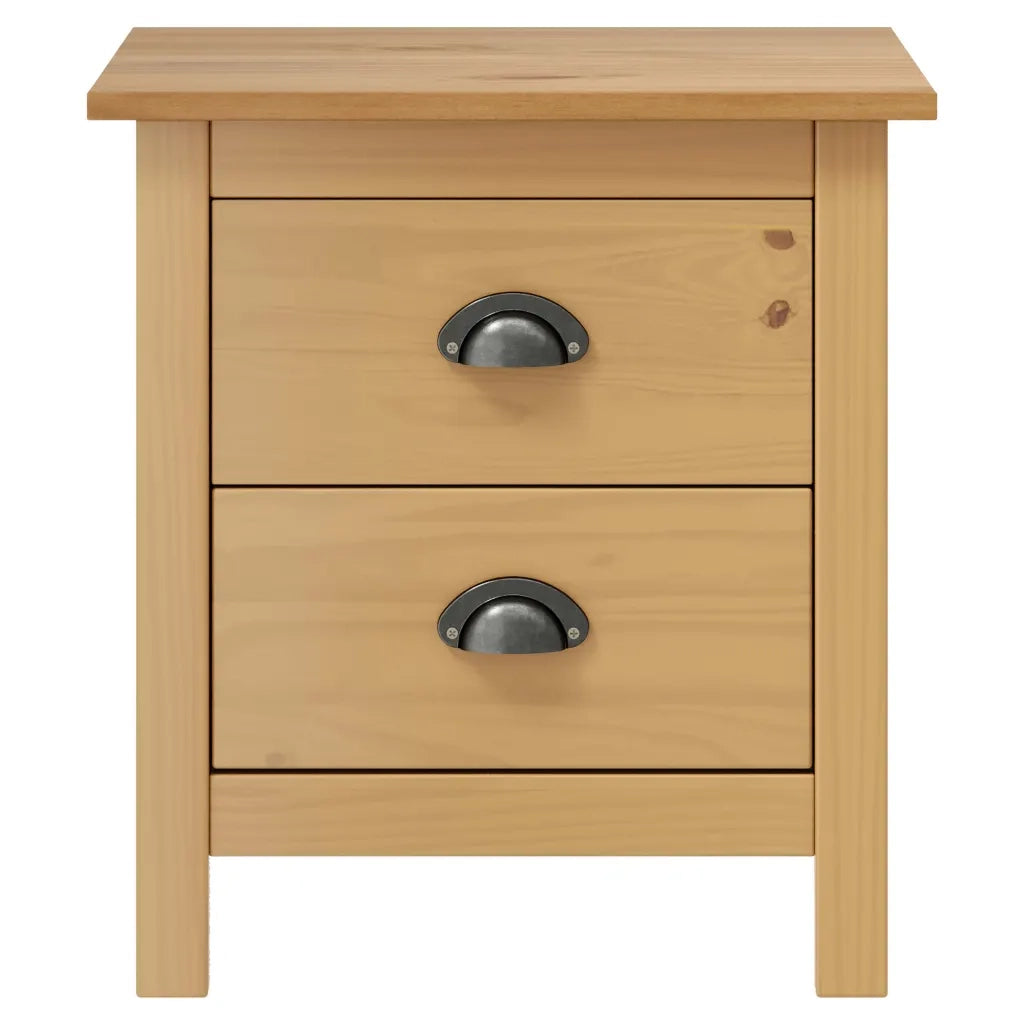 Comodini Hill Grigi 2 pz 46x35x49,5 cm Legno Massello di Pino 288907