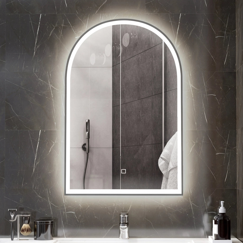 Specchio da bagno LED 90x60cm ¨C Xylo ¨C con interruttore tattile e funzione antiappannamento