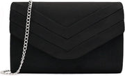 Borsa in Suede Elegante per Donna - Ideale per le Serate - 1 pezzo - Nero - Suede