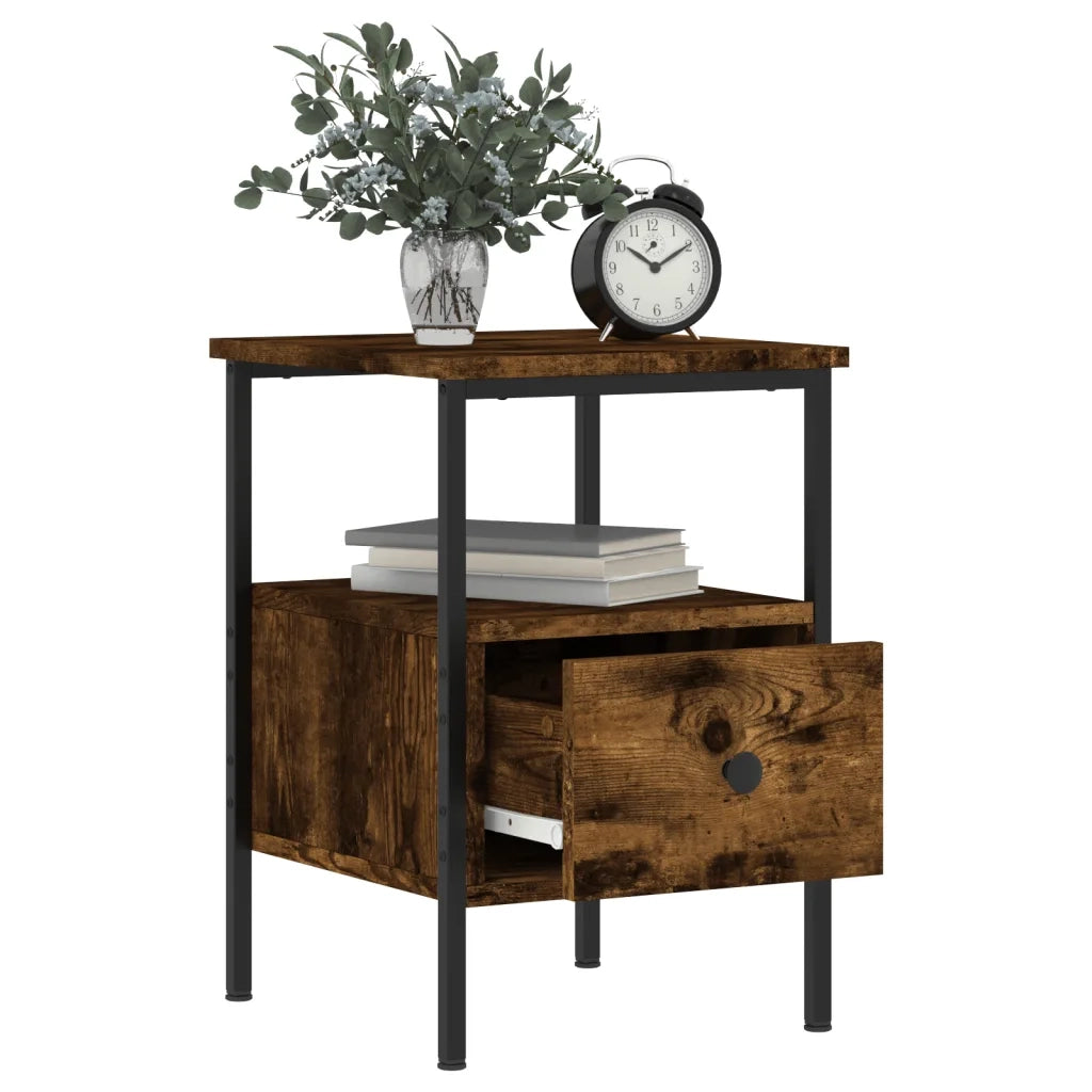 Comodini 2 pz-Set di 2 Tavolino da notte Rovere Fumo 34x36x50 cm in Legno Multistrato