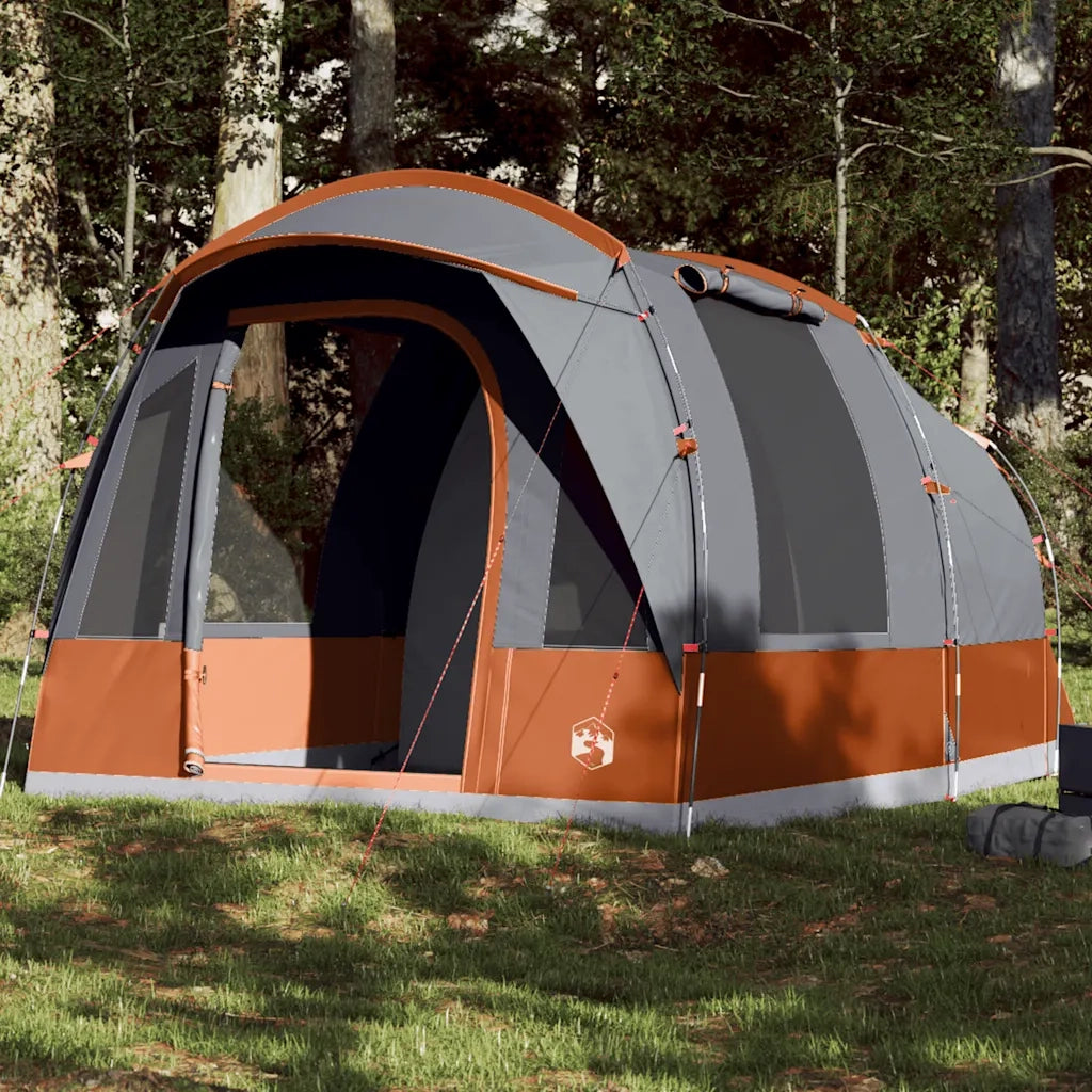 Tenda da Campeggio a Tunnel per 3 Persone Grigio e Arancione 94624