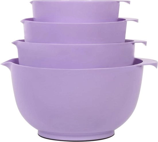 Set di miscelazione in plastica a 4 componenti - antiscivolo - stivabile - servizio da cucina - viola