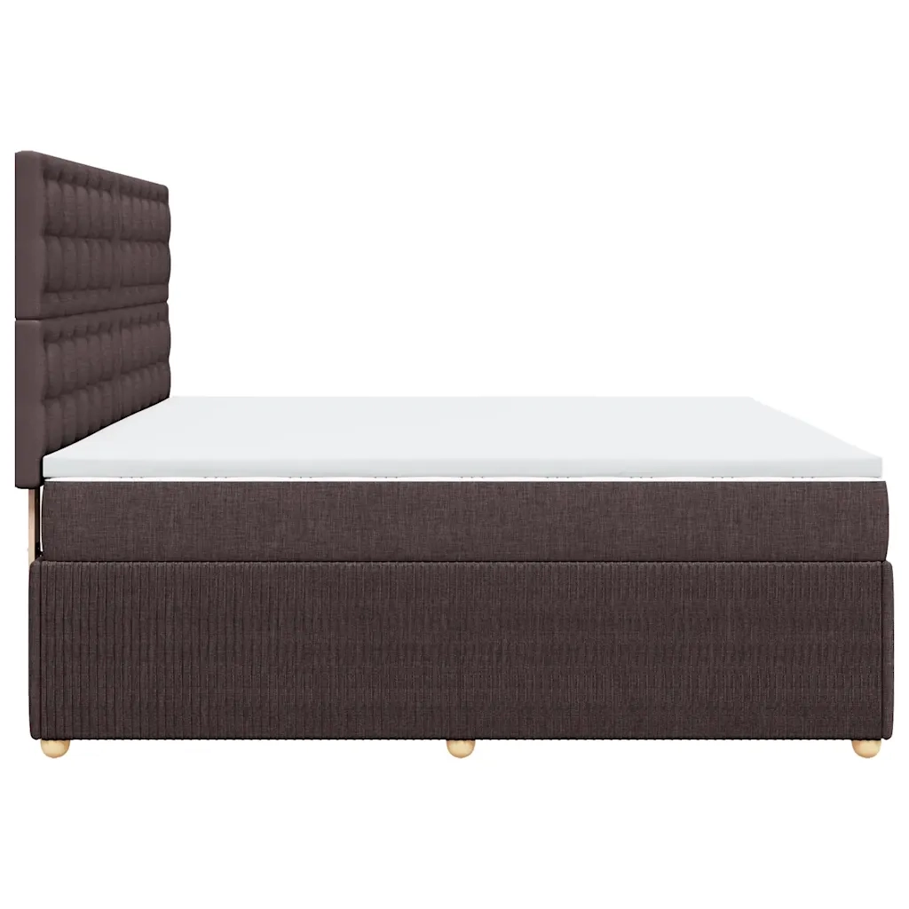Giroletto a Molle con Materasso Marrone Scuro 180x200cm Tessuto 3292152