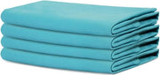 Set di 4 serviette extra grandi di cotone 100%, 45 x 45 cm blu-verde - Tessuto pesante per uso quotidiano con angoli rilassati
