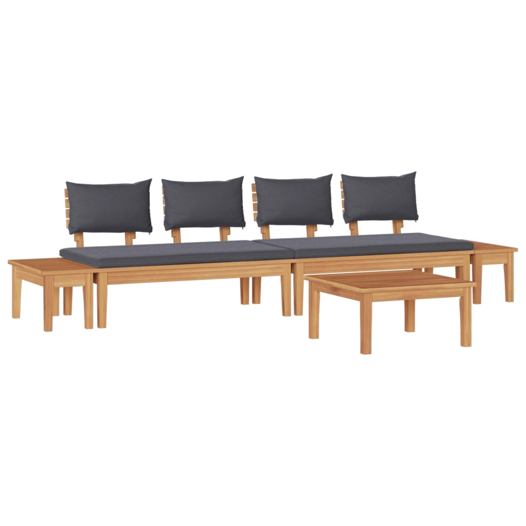 Set Pranzo Giardino  Legno Massello Teak 5 Pezzi