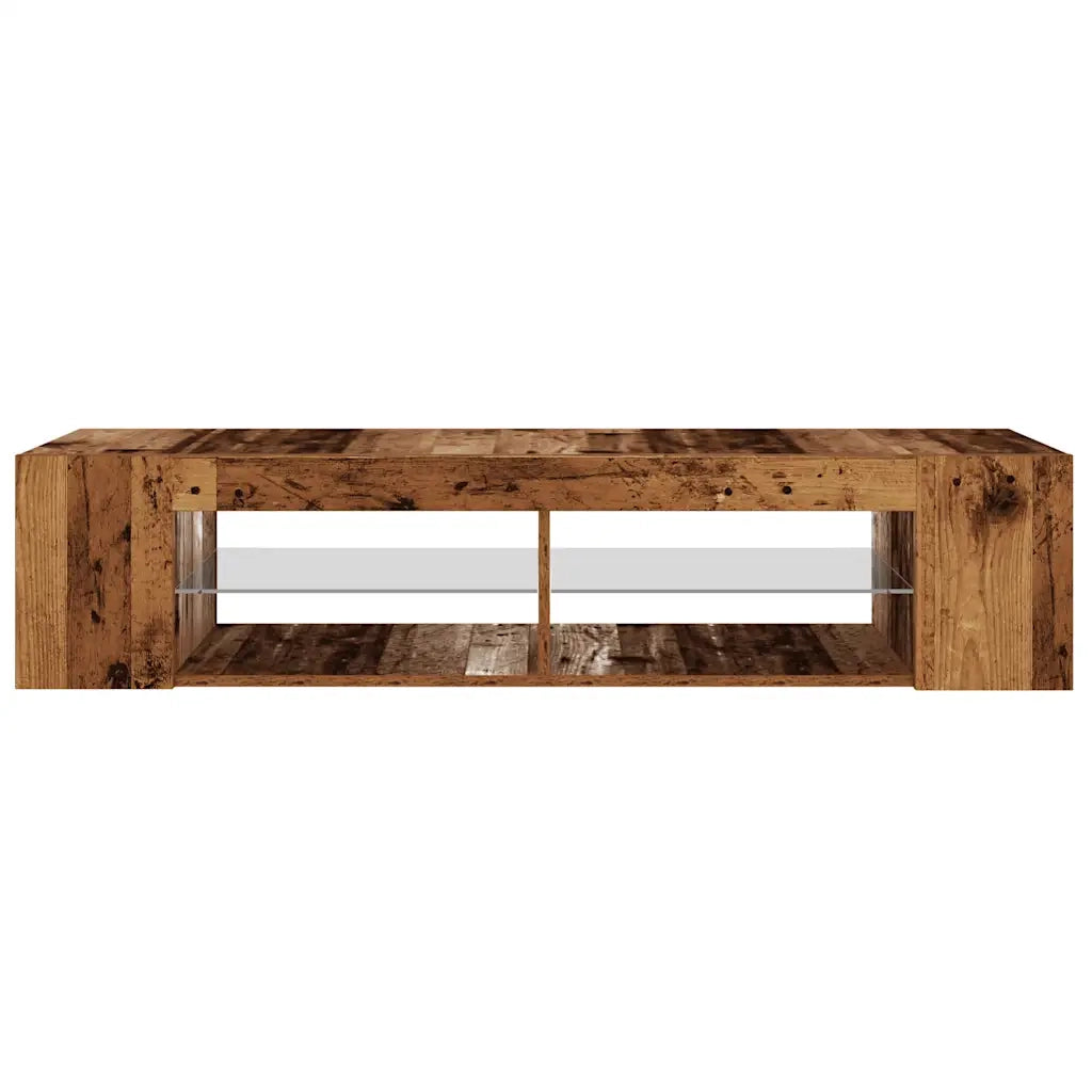 Mobile Porta TV con LED Legno Antico 135x39x30 cm Truciolato