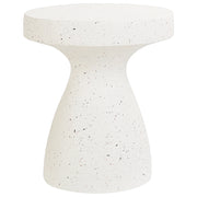 Tavolino decorativo in fibra di vetro MgO bianco forma rotonda resistente ai raggi UV macchie ruggine acqua e vento soggiorno esterno boho