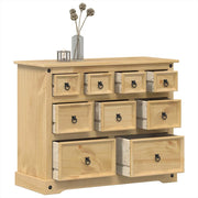 Cassettiera Corona 101x45x82 cm in Legno Massello di Pino 4005678