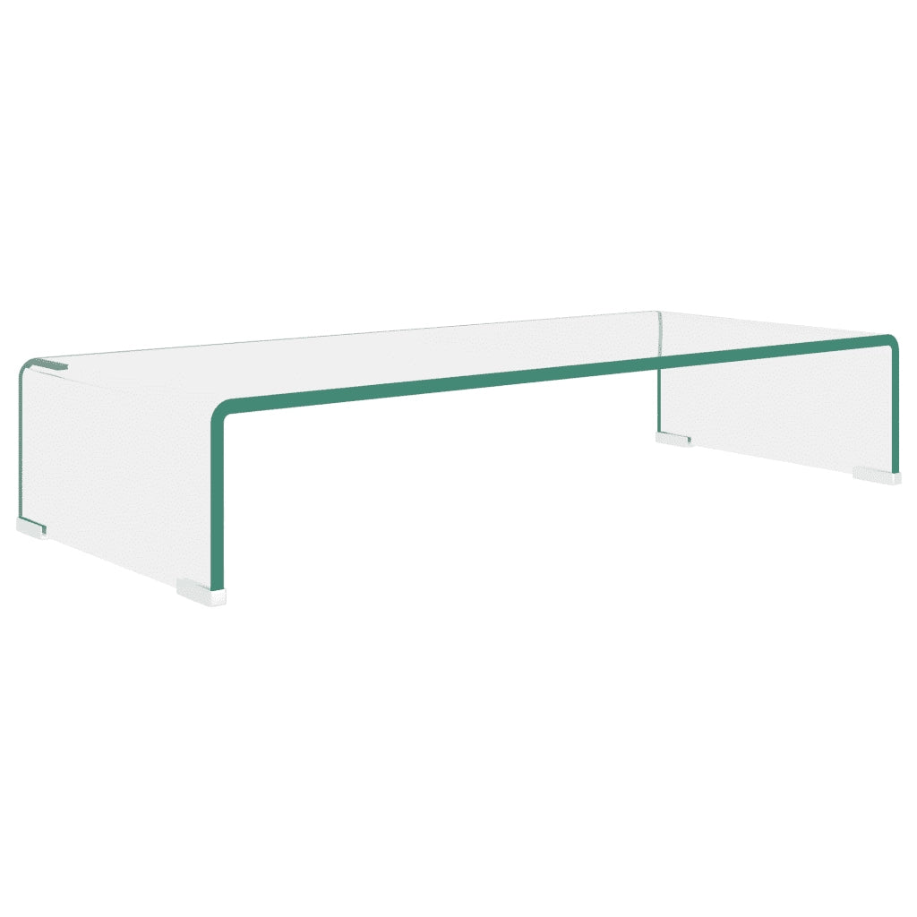 Mobile/Rialzo Porta TV in Vetro-Supporto per TV Trasparente 70x30x13 cm