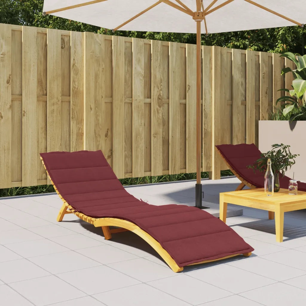 vidaXL Cuscino per Lettino Prendisole Rosso Vino Mélange 200x50x4cm