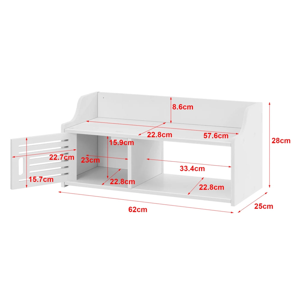 Pensile per bagno contenitore con anta con più vani portaoggetti 62 cm bianco 03_0005854