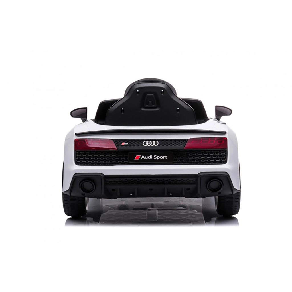 Macchina Elettrica per Bambini 12V Licenza Ufficiale Audi R8 New Spyder con Telecomando e Sedile in pelle Bianco