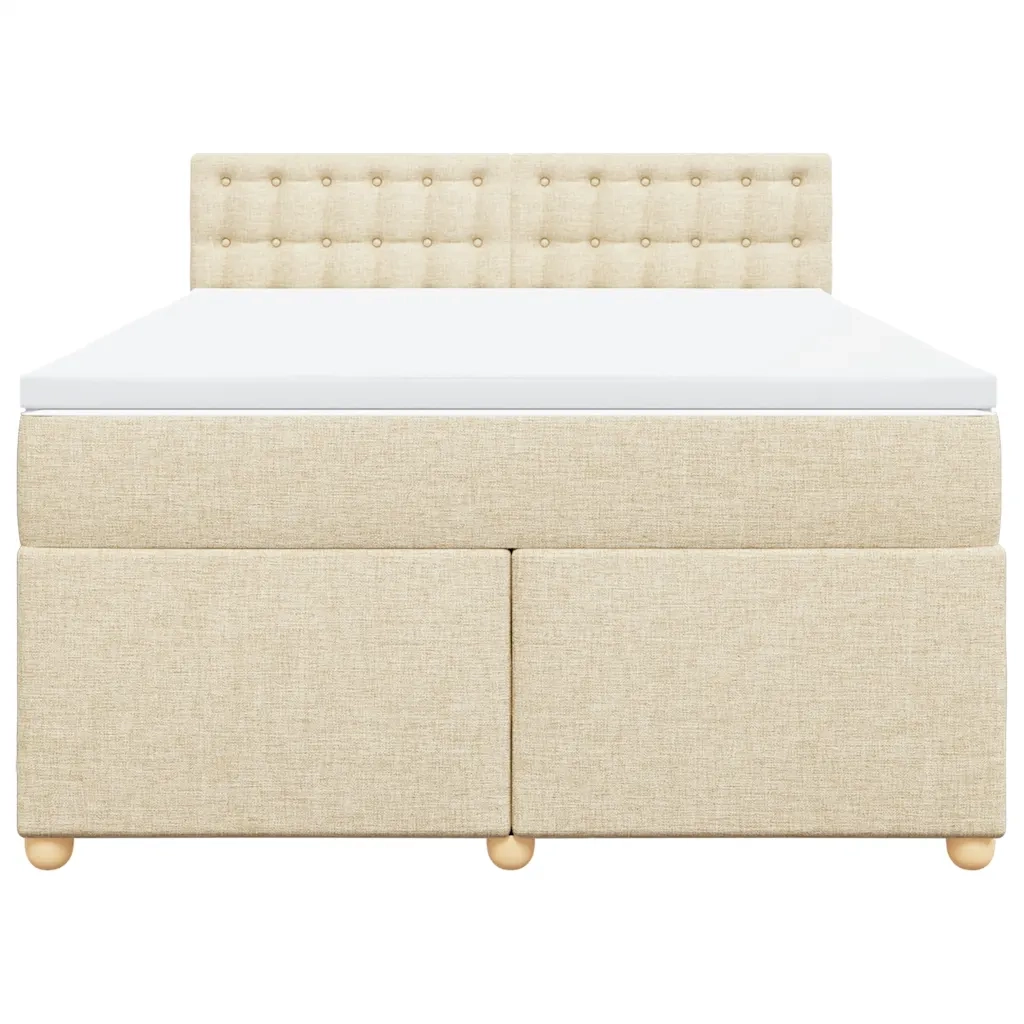 Giroletto a Molle con Materasso Crema 140x19 cm in Tessuto 3286694