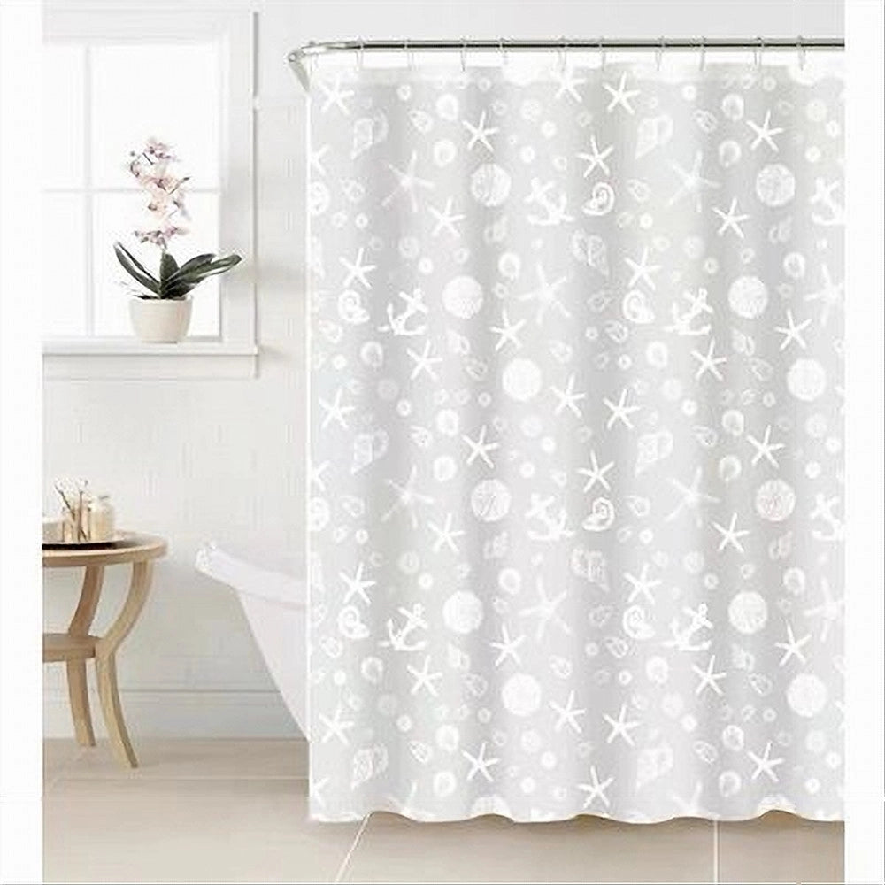 Trade Shop - Tenda Per Doccia Vasca Bagno Design Stile Marino 180x200 Cm Con 12 Anelli 87587 -