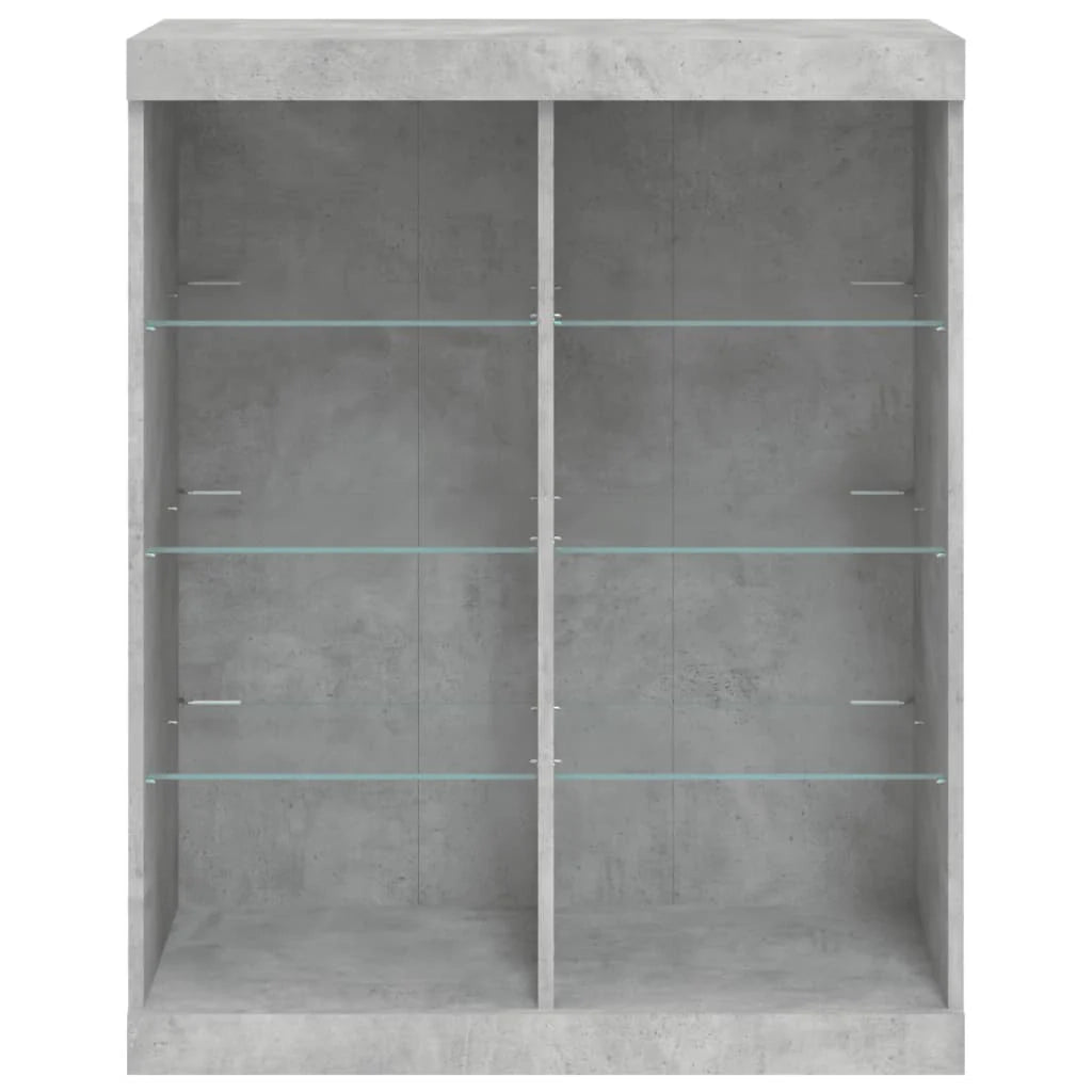 Buffet credenza cassettiera armadio mobile contenitore organizer per cucina soggiorno salotto con luci LED 81 x 37 x 100 cm grigio 02_0030008