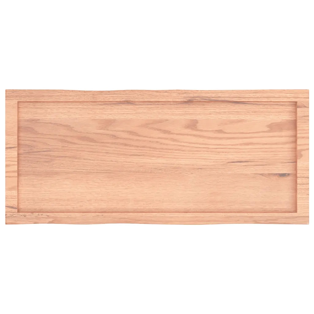 Piano Tavolo Marrone Chiaro 100x40x(2-4) cm Rovere Non Trattato