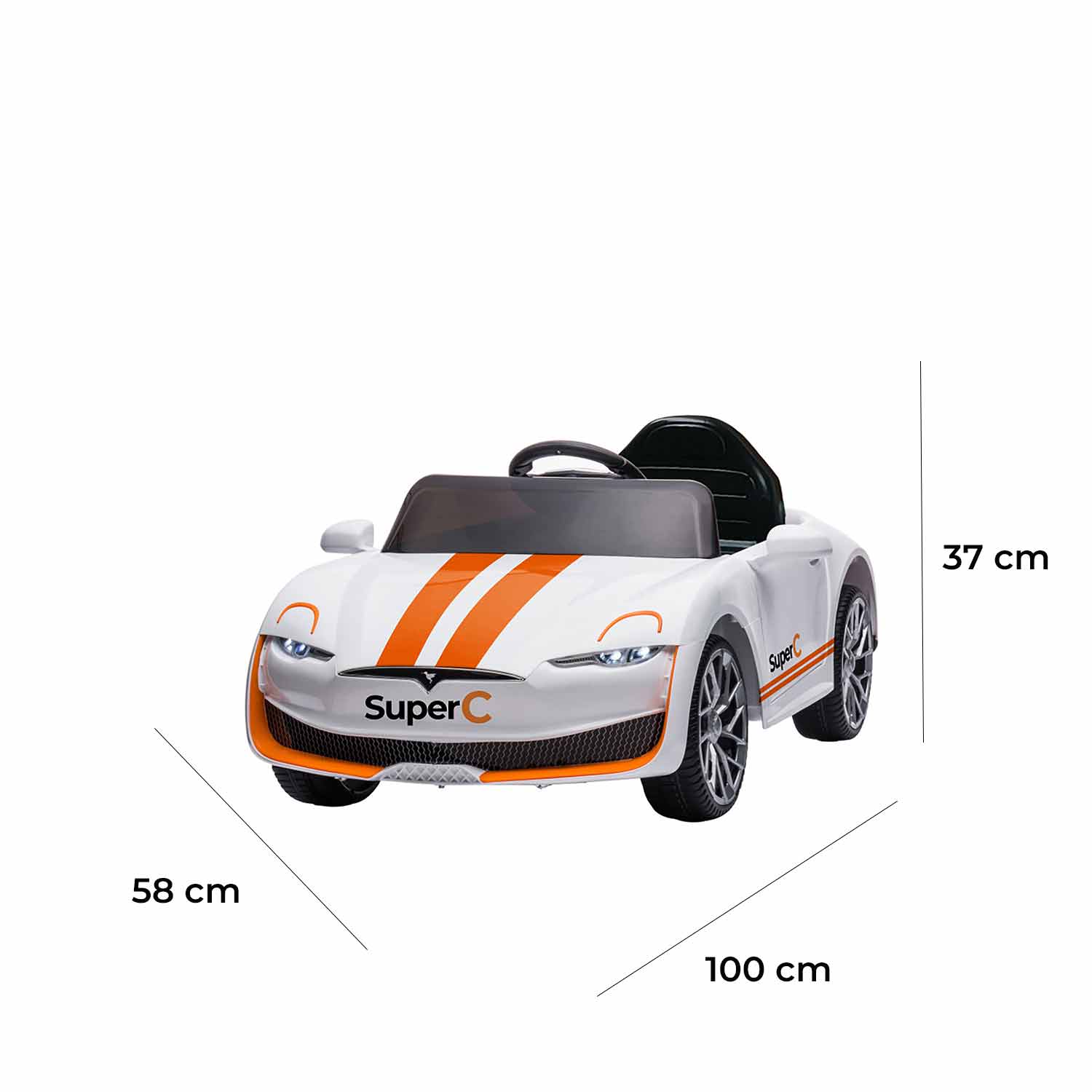Macchina Elettrica per Bambini 12V Auto Super-C Bianca