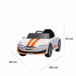 Macchina Elettrica per Bambini 12V Auto Super-C Bianca