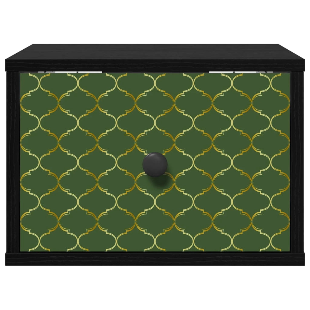 Mobiletto da comodino a parete GELEEN 2 pz Rovere Nero 8007440
