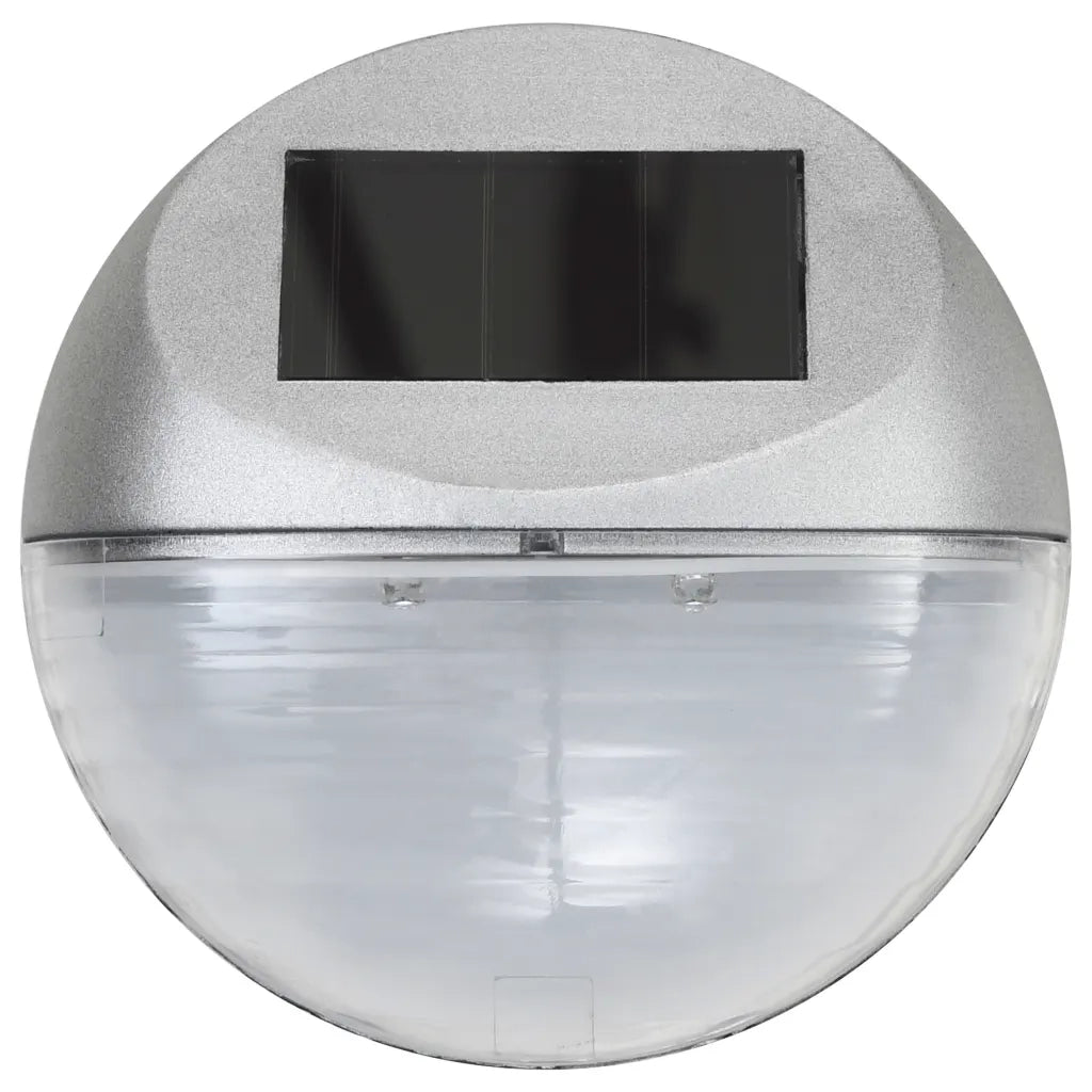 Lampade Solari da Parete da Esterno a LED 24 pz Rotonde Argento