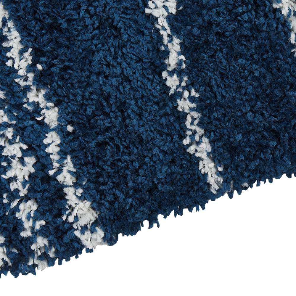Tappeto polipropilene blu bianco 200 x 300 cm a strisce soggiorno camera da letto
