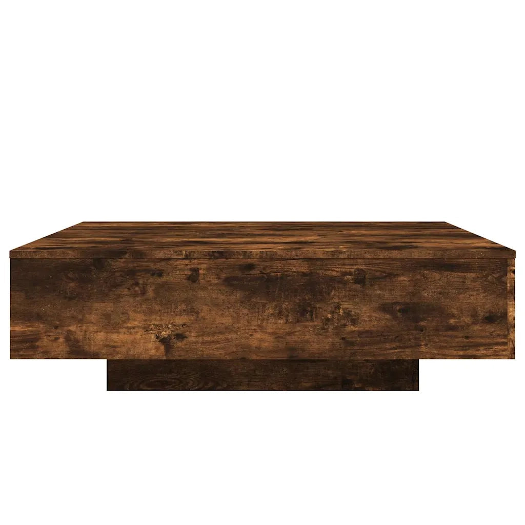 Tavolino da salotto | Tavolino da caff¨¨ | Tavolino da Soggiorno con Luci LED Rovere Fumo 100x100x31 cm
