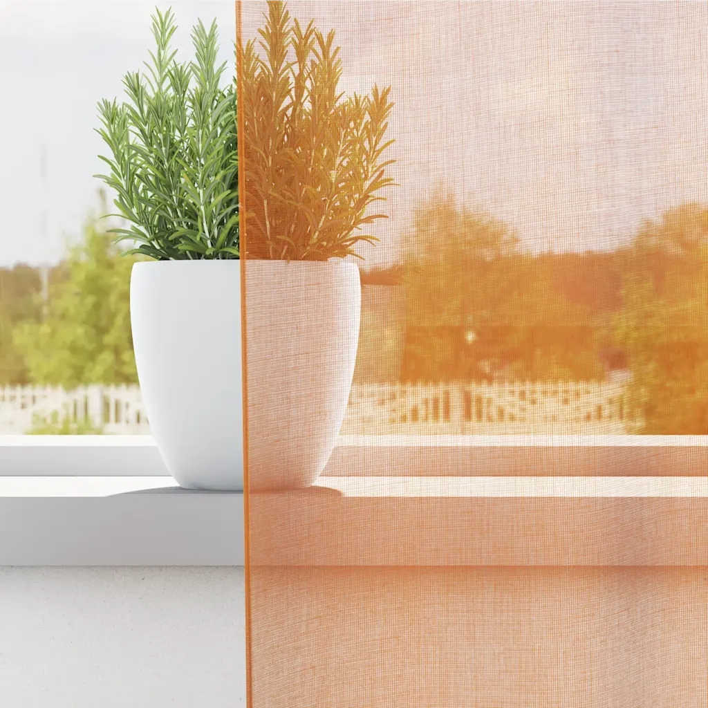 vidaXL Tende in Voile con Tasche per Aste 2 pz Arancio
