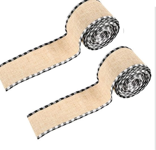 Lana di Giacca in Juta 6 Yard - Decorazione con Lana - Decorazione di Natale - Artigianato Fai da Te - Confezione di Regalo - Disegno di Plaid - Lana Decorativa